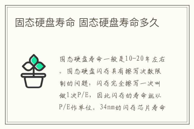 固态硬盘寿命多久?固态硬盘寿命(固态硬盘寿命)