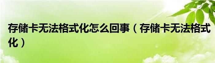 存储卡无法格式化_存储卡无法格式化怎么回事?(存储卡无法格式化)