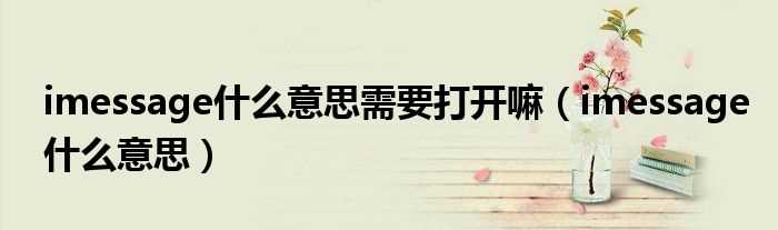 imessage什么意思_imessage什么意思需要打开嘛?(imessage是什么)