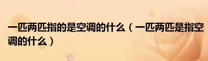 一匹两匹是指空调的什么_一匹两匹指的是空调的什么?(一匹两匹是指空调的什么)