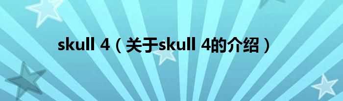 关于skull_4的介绍_skull_4(skull4)