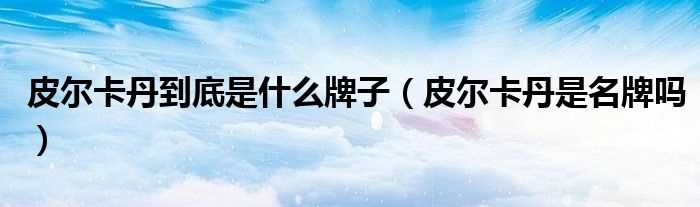 皮尔卡丹是名牌吗?皮尔卡丹到底是什么牌子?(皮尔卡丹)