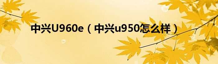 中兴u950怎么样_中兴U960e?(中兴u950好不好)