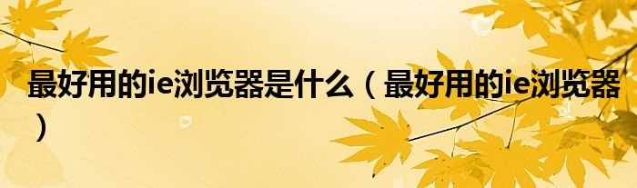 最好用的ie浏览器_最好用的ie浏览器是什么?(最好用的ie浏览器)