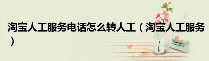 淘宝人工服务_淘宝人工服务电话怎么转人工?(淘宝客服电话转人工)