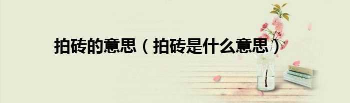 拍砖是什么意思_拍砖的意思?(拍砖)