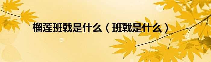 班戟是什么_榴莲班戟是什么?(榴莲班戟)