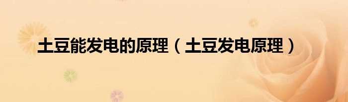 土豆发电原理_土豆能发电的原理(土豆发电原理)