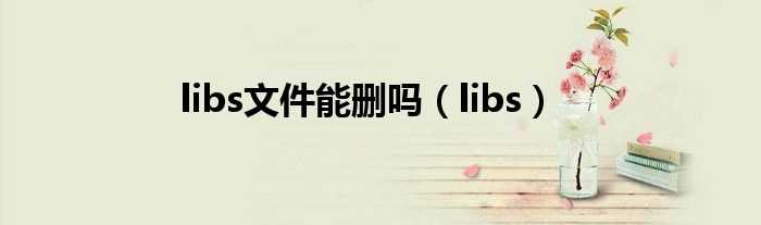 libs_libs文件能删吗?(libs)