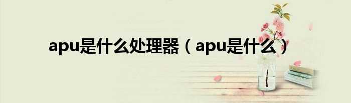 apu是什么_apu是什么处理器?(apu)