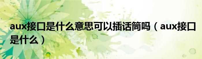 aux接口是什么_aux接口是什么意思可以插话筒吗?(aux接口)