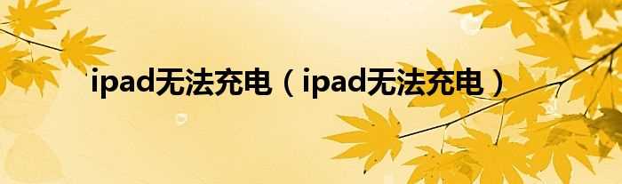 ipad无法充电_ipad无法充电(ipad不能充电)