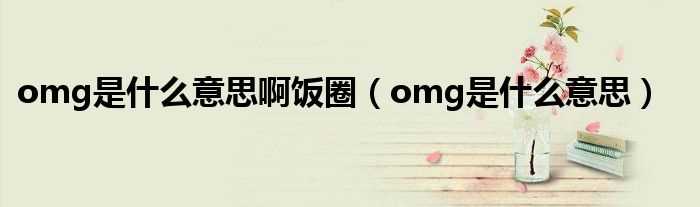 omg是什么意思_omg是什么意思啊饭圈?(omg)
