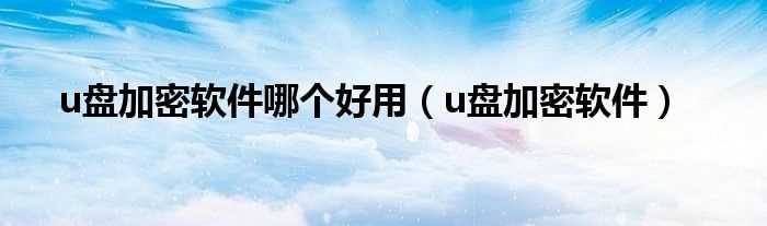 u盘加密软件_u盘加密软件哪个好用?(u盘加密软件)