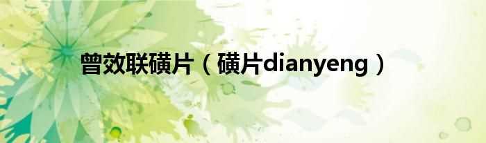 磺片dianyeng_曾效联磺片(dianyeng)