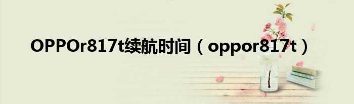 oppor817t_OPPOr817t续航时间(oppor817t)