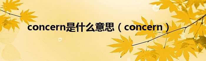 concern_concern是什么意思?(concern是什么意思)