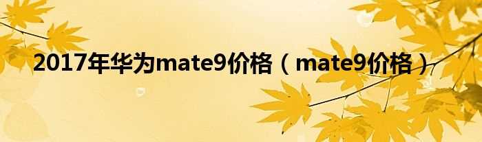 mate9价格_2017年华为mate9价格(华为mate9多少钱)