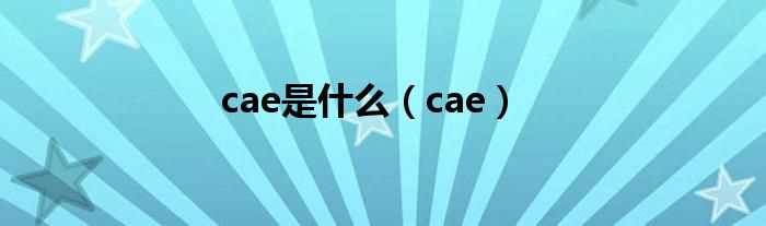 cae_cae是什么?(cae)