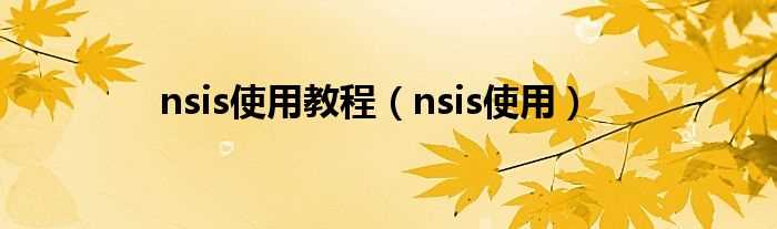 nsis使用_nsis使用教程(nsis使用)