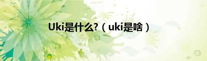 uki是啥_Uki是什么?(uki是什么)