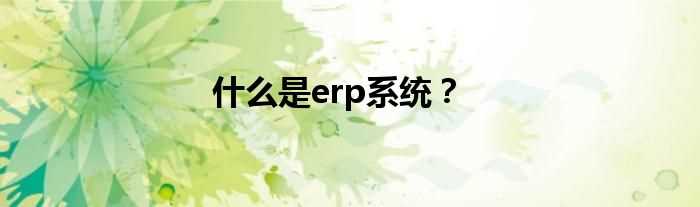 什么是erp系统??(erp系统)