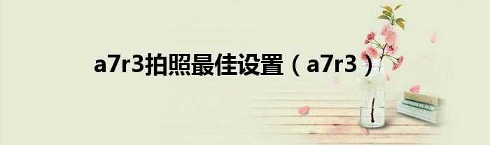 a7r3_a7r3拍照最佳设置(索尼a7r3)