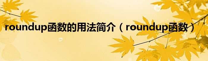 roundup函数_roundup函数的用法简介(roundup)