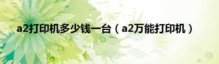 a2万能打印机_a2打印机多少钱一台?(a2万能打印机)