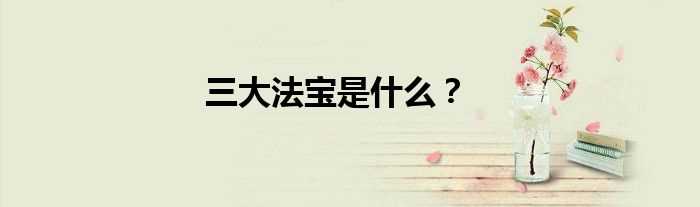 三大法宝是什么？?(三大法宝)