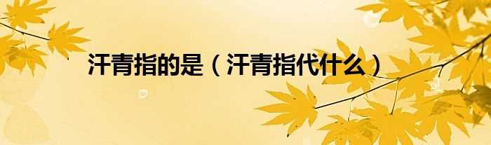 汗青指代什么_汗青指的是?(汗青指什么)