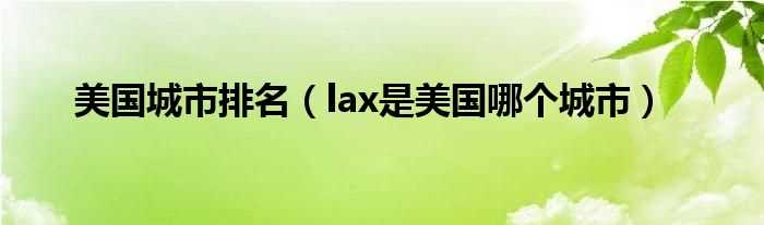 lax是美国哪个城市_美国城市排名?(lax)
