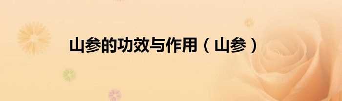 山参_山参的作用与功效(山参)
