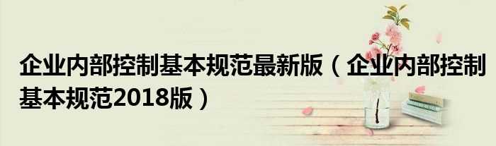 企业内部控制基本规范2018版_企业内部控制基本规范最新版(企业内部控制基本规范)