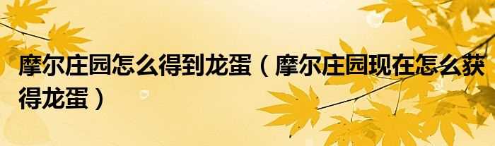 摩尔庄园现在怎么获得龙蛋_摩尔庄园怎么得到龙蛋?(摩尔庄园龙蛋)