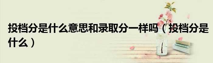 投档分是什么_投档分是什么意思和录取分一样吗?(投档分)
