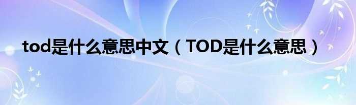 TOD是什么意思_tod是什么意思中文?(tod)