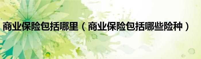 商业保险包括哪些险种_商业保险包括哪里?(商业保险)