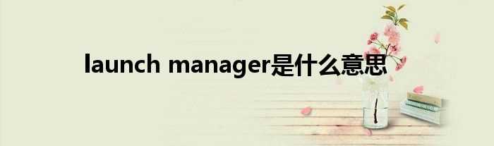 launch_manager是什么意思?(launch manager)