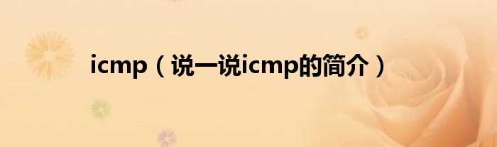 说一说icmp的简介_icmp(icmp)