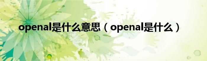 openal是什么_openal是什么意思?(openal)
