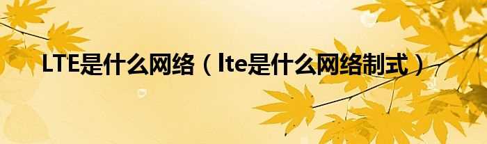 lte是什么网络制式_LTE是什么网络?(lte网络)