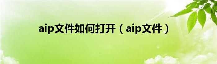 aip文件_aip文件怎么打开?(aip)