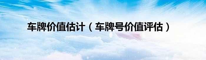 车牌号价值评估_车牌价值估计(车牌估值)