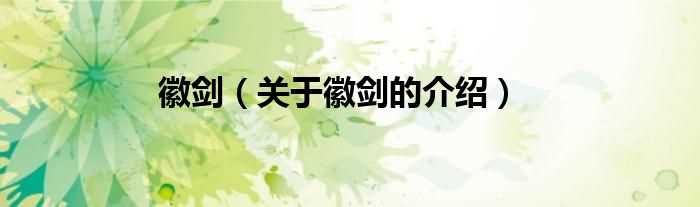 关于徽剑的介绍_徽剑(徽剑)