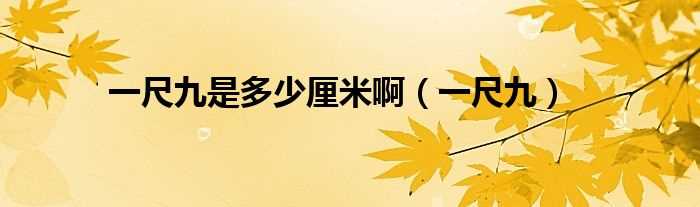 一尺九_一尺九是多少厘米啊?(一尺九)