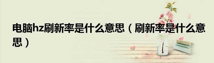 刷新率是什么意思_电脑hz刷新率是什么意思?(hz)