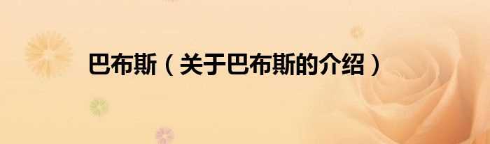 关于巴布斯的介绍_巴布斯(巴布斯)