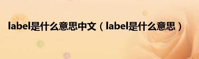 label是什么意思_label是什么意思中文?(label)