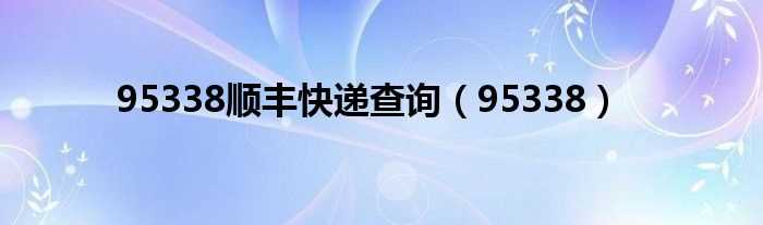 95338_95338顺丰快递查询(95338)